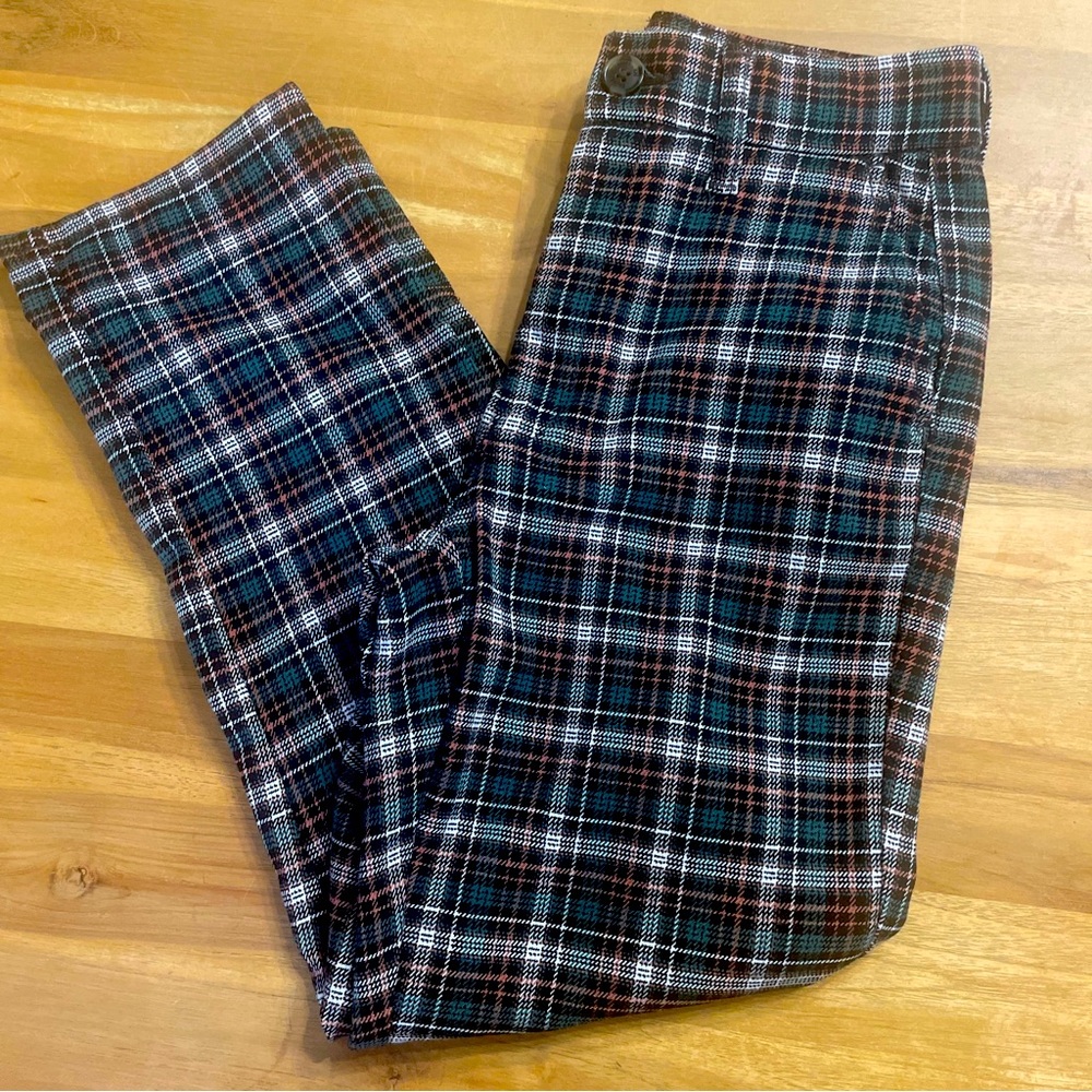 American eagle plaid super high rise skinny trousers size 2 short